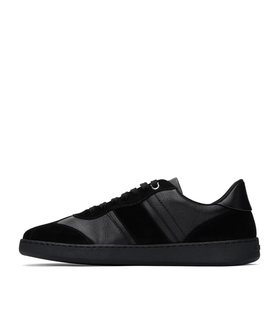 Ferragamo Achille 1 Low-top Sneakers In Leather In Black