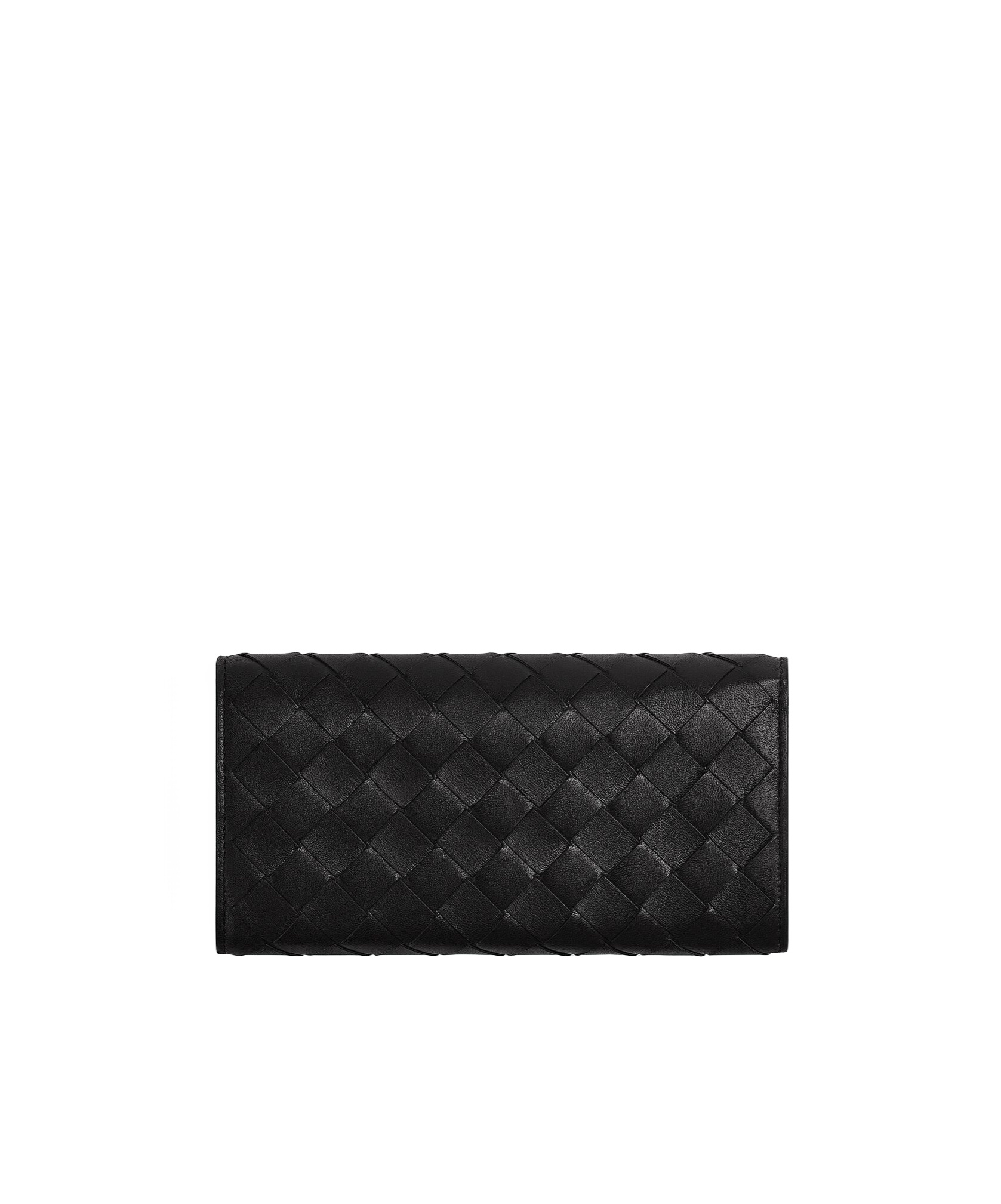 Bottega Veneta Portafoglio Intrecciato Grande Con Patta In Black