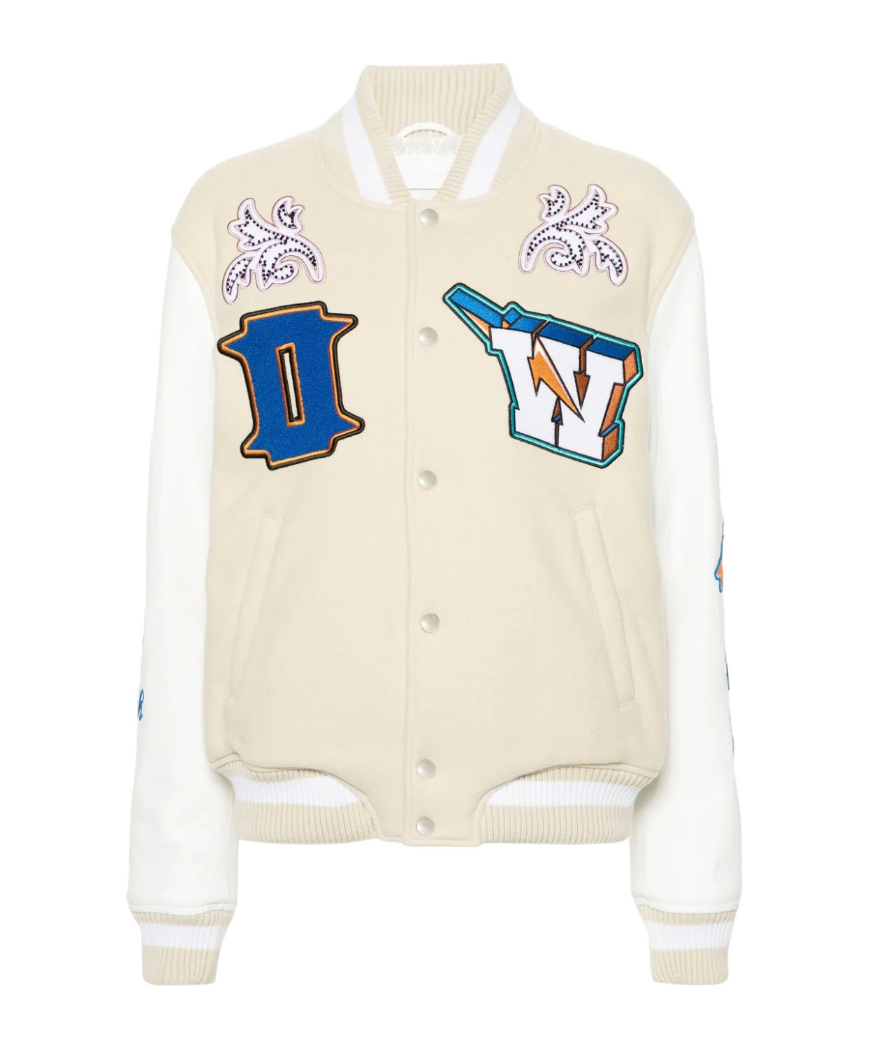Off-white Off White Thunderbolt Varsity Bom In White