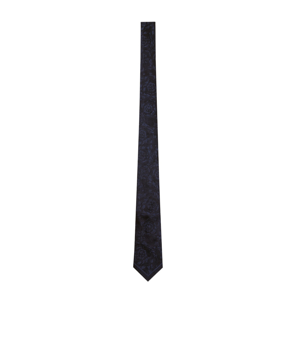 Versace Barocco Silk Tie In Black