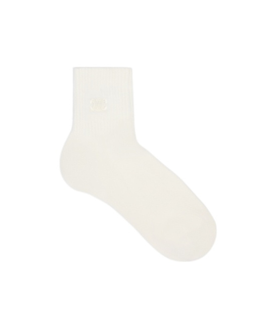 Celine Triomphe Rib Socks In Nude
