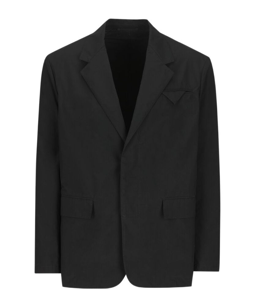 Prada Lapel Long-sleeved Suit Jacket In Black