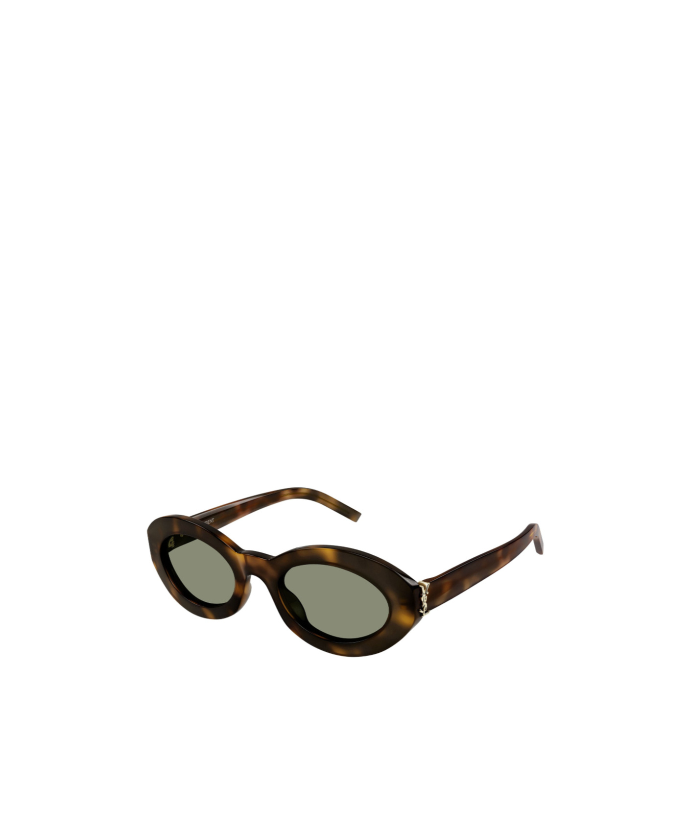 Saint Laurent Monogram Hinge Oval-frame Sunglasses In Black