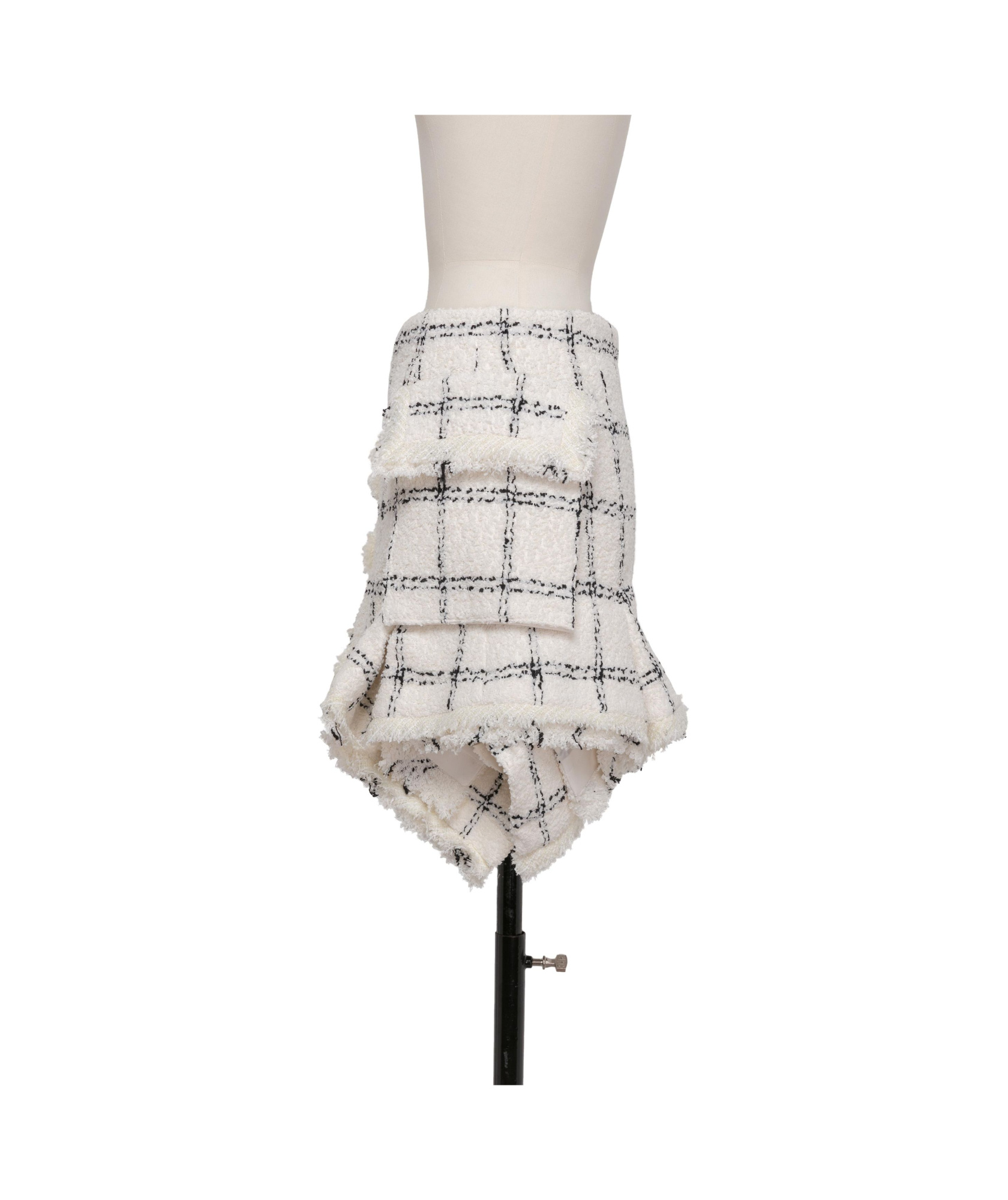 Sacai Tweed Skirt In White