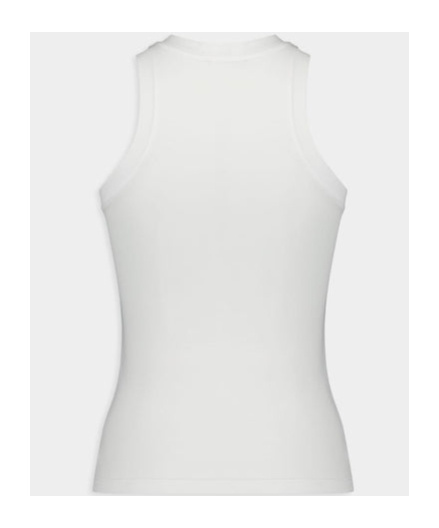 Balmain Fitted Cotton Racerback Top In White