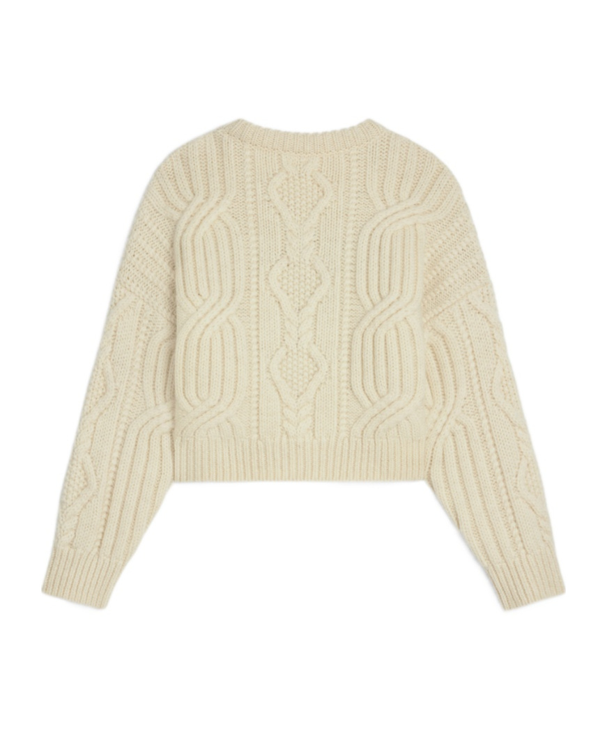 Celine Triomphe Woolen Round Neck Sweater In Nude