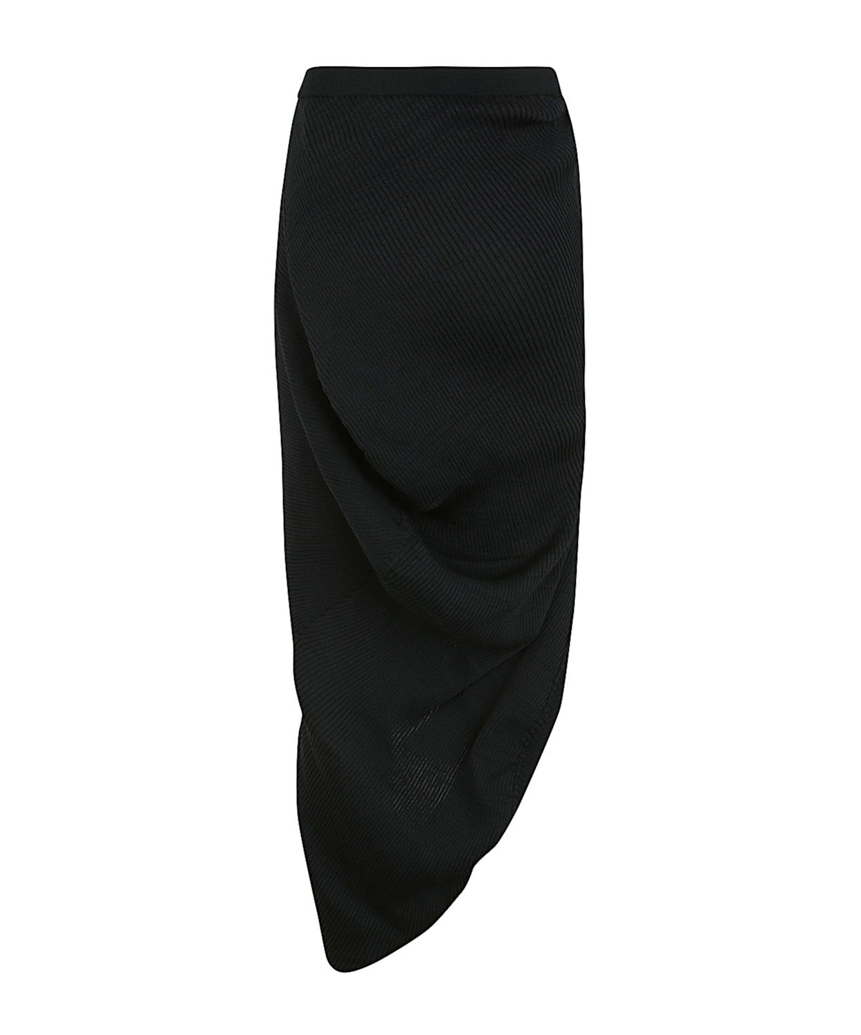 Issey Miyake Subdued Twisted Asymmetric Skirt In Black