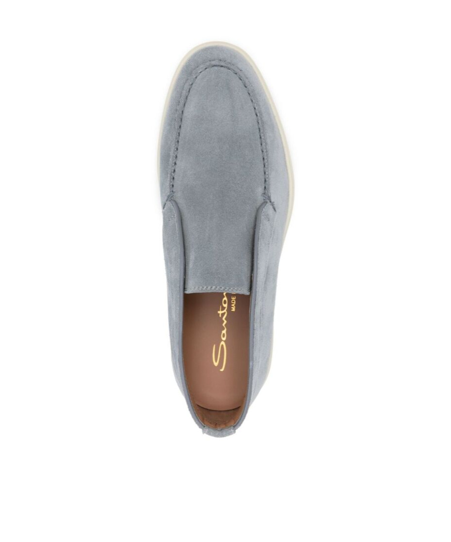 Santoni Slip-on Sneakers Suede Finish In Gray