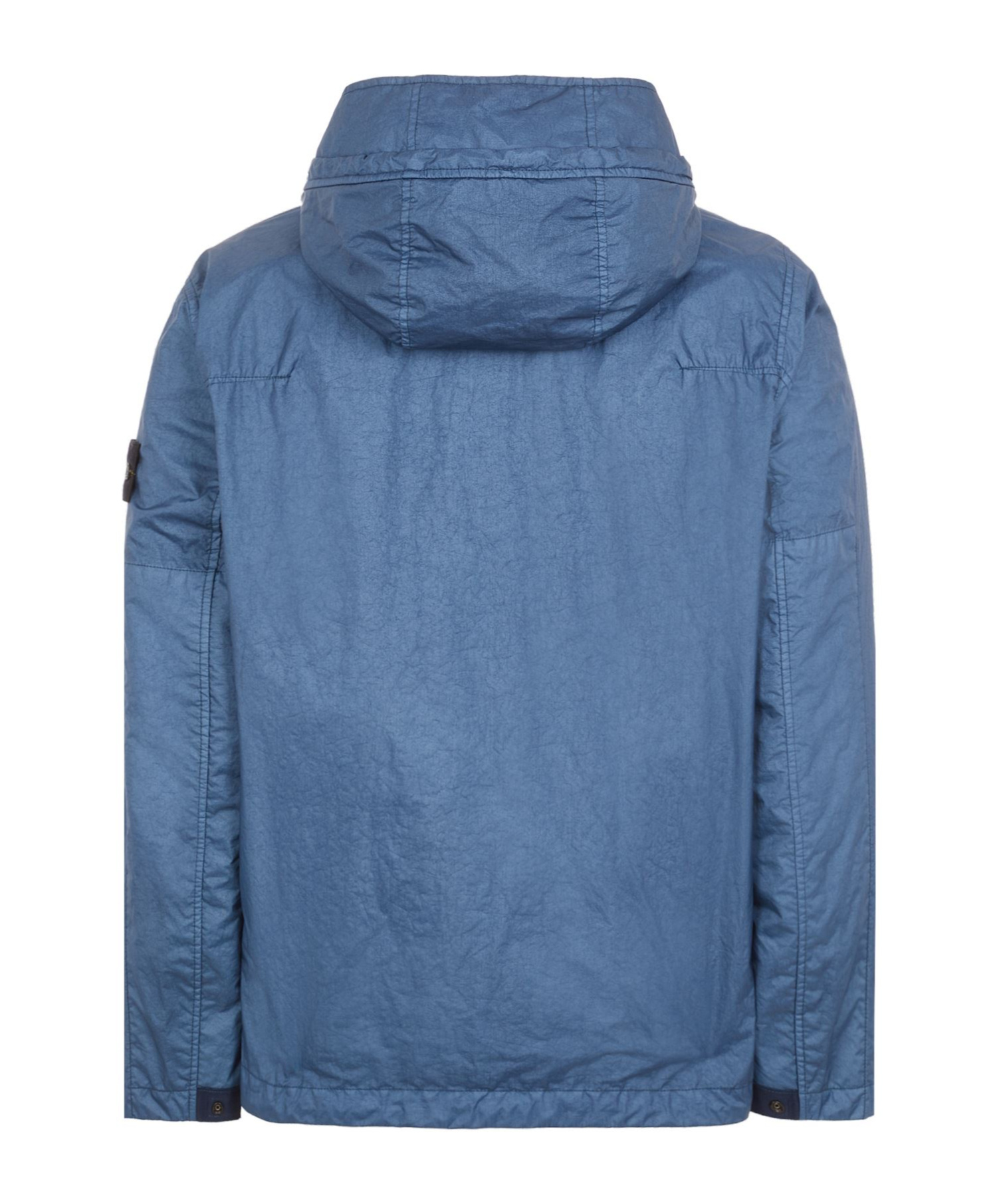Stone Island Quilted Hooded Jacket With Two Front Pockets In Blue
