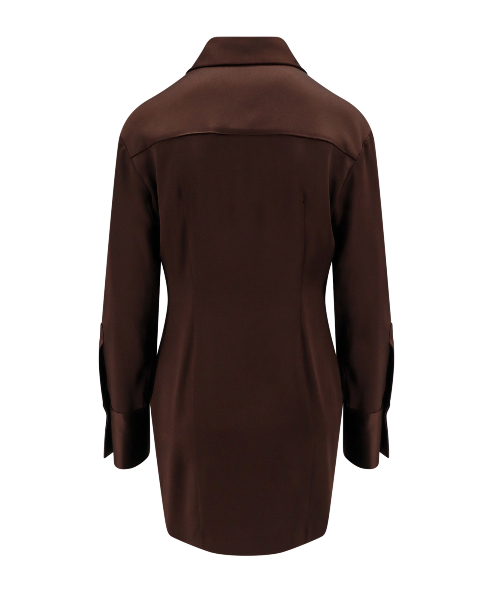 Blumarine Cowl-collar Satin Shirt Minidress In Black
