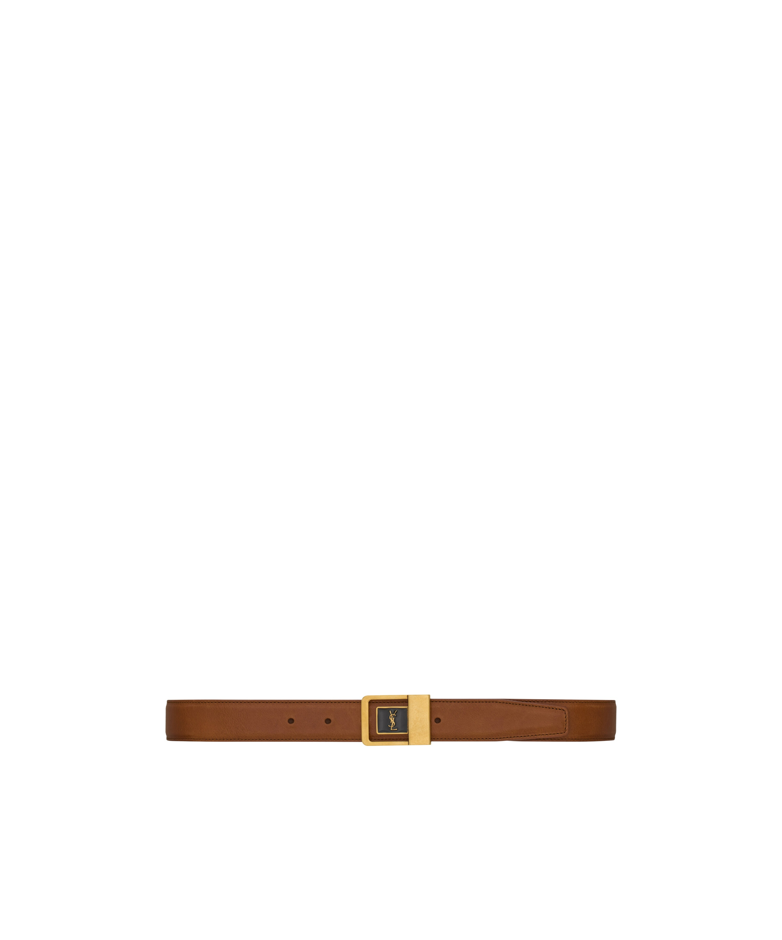 Saint Laurent La 66 Buckle Belt In Brown