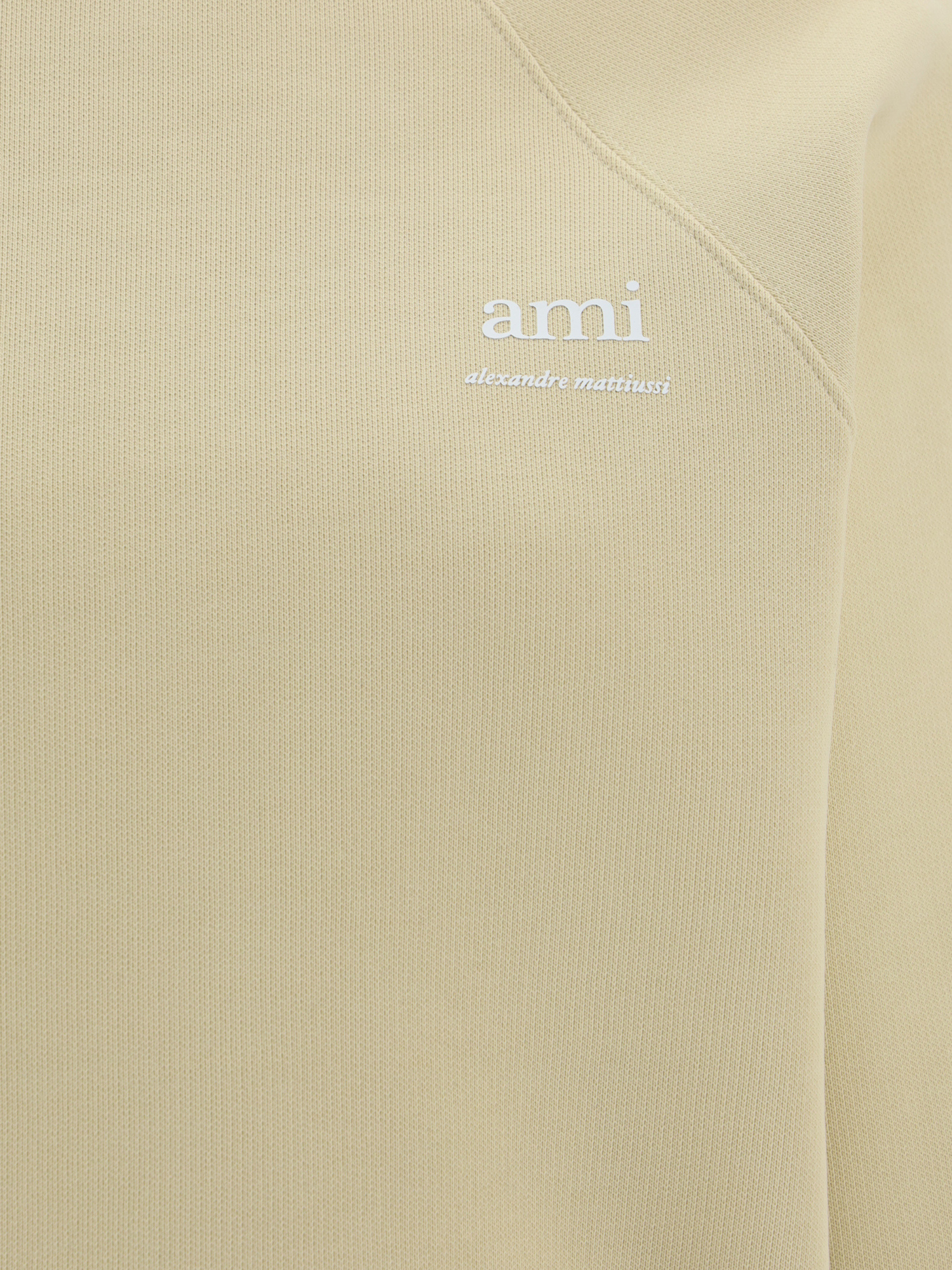 Ami Alexandre Mattiussi Ami Paris Logo Detailed Crewneck Sweatshirt In Nude