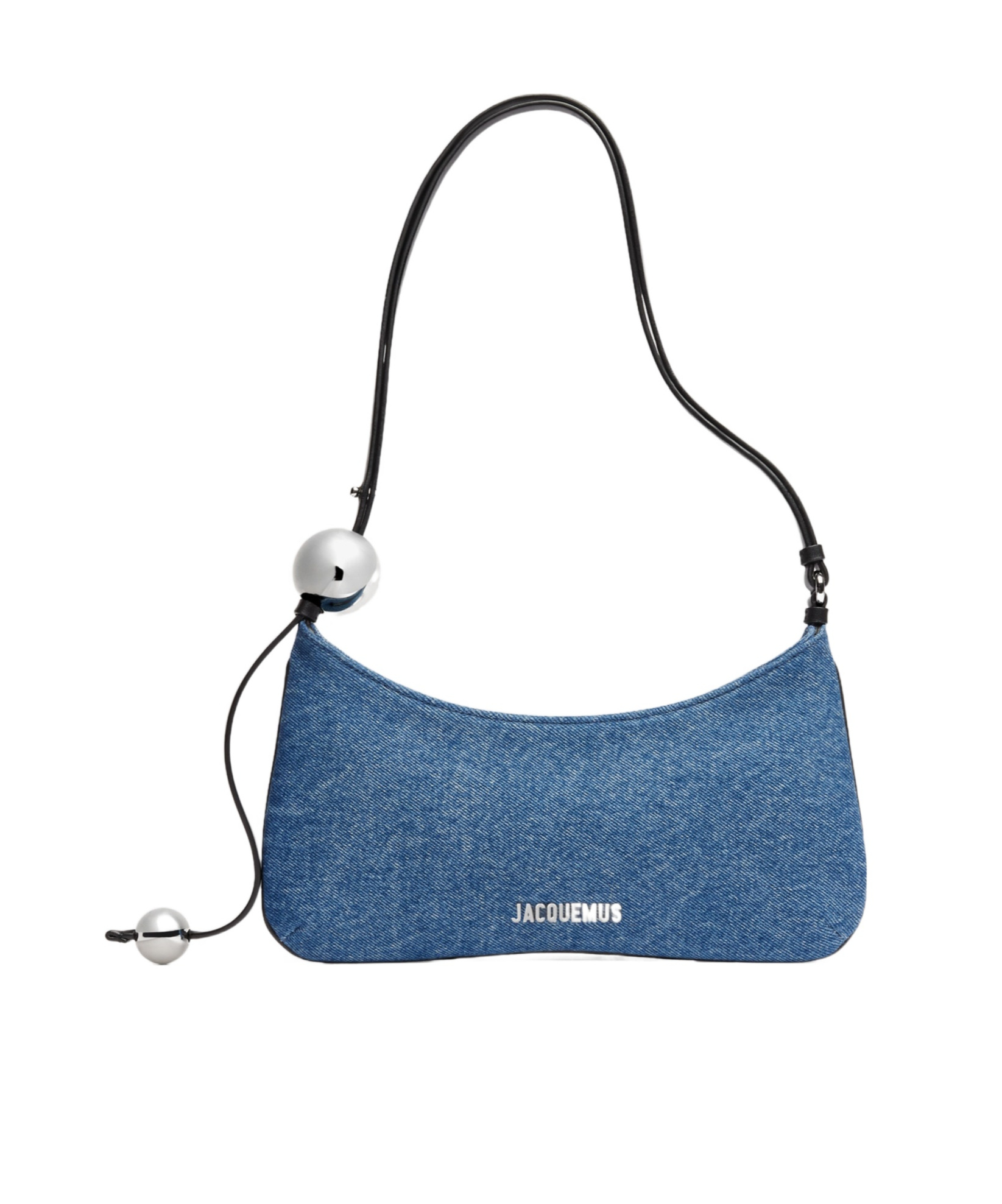 Shop Jacquemus Le Bisou Perle Beaded Shoulder Bag In Blue