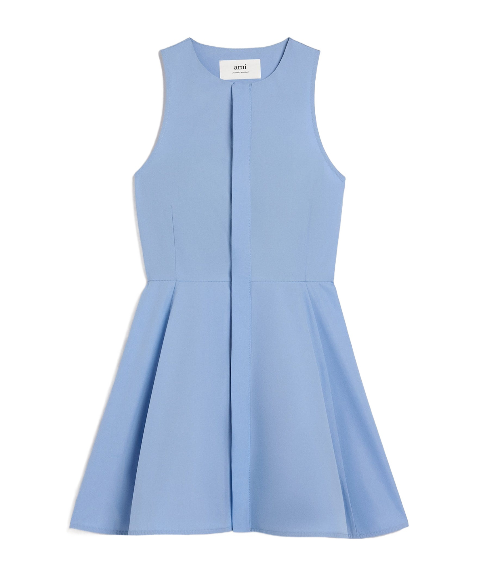 Ami Alexandre Mattiussi Short Dress With Hidden Tab Blue For Women In Blue