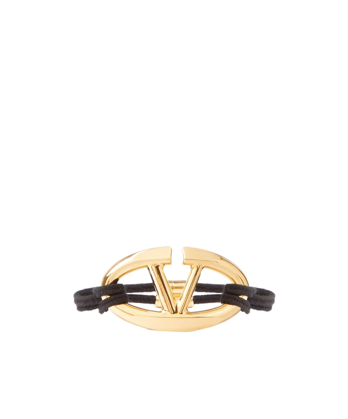 Valentino V-logo Cotton Bracelet In Yellow