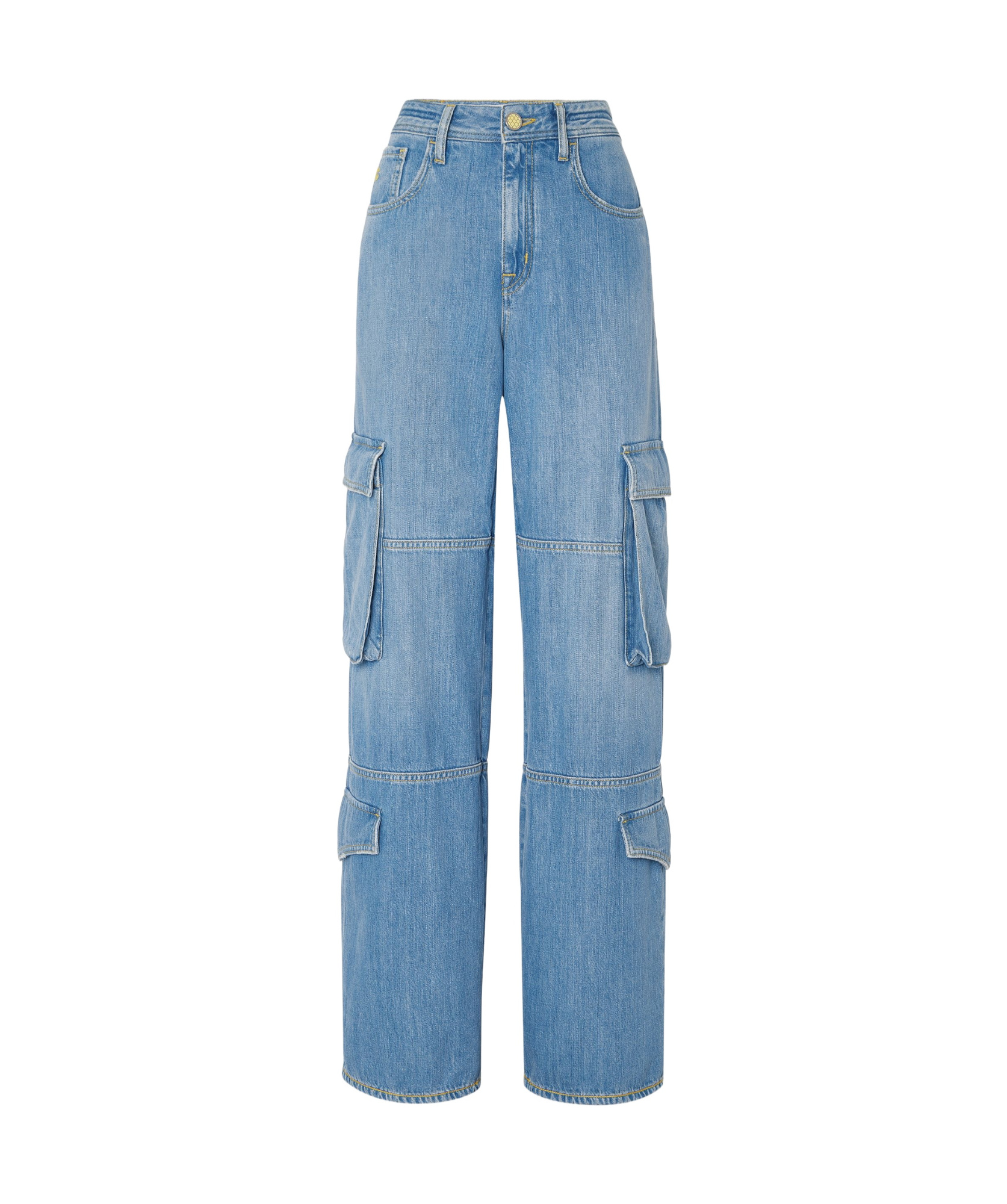 Jacob Cohen Light Blue Riri Relaxed Fit Cargo Jeans In Blue