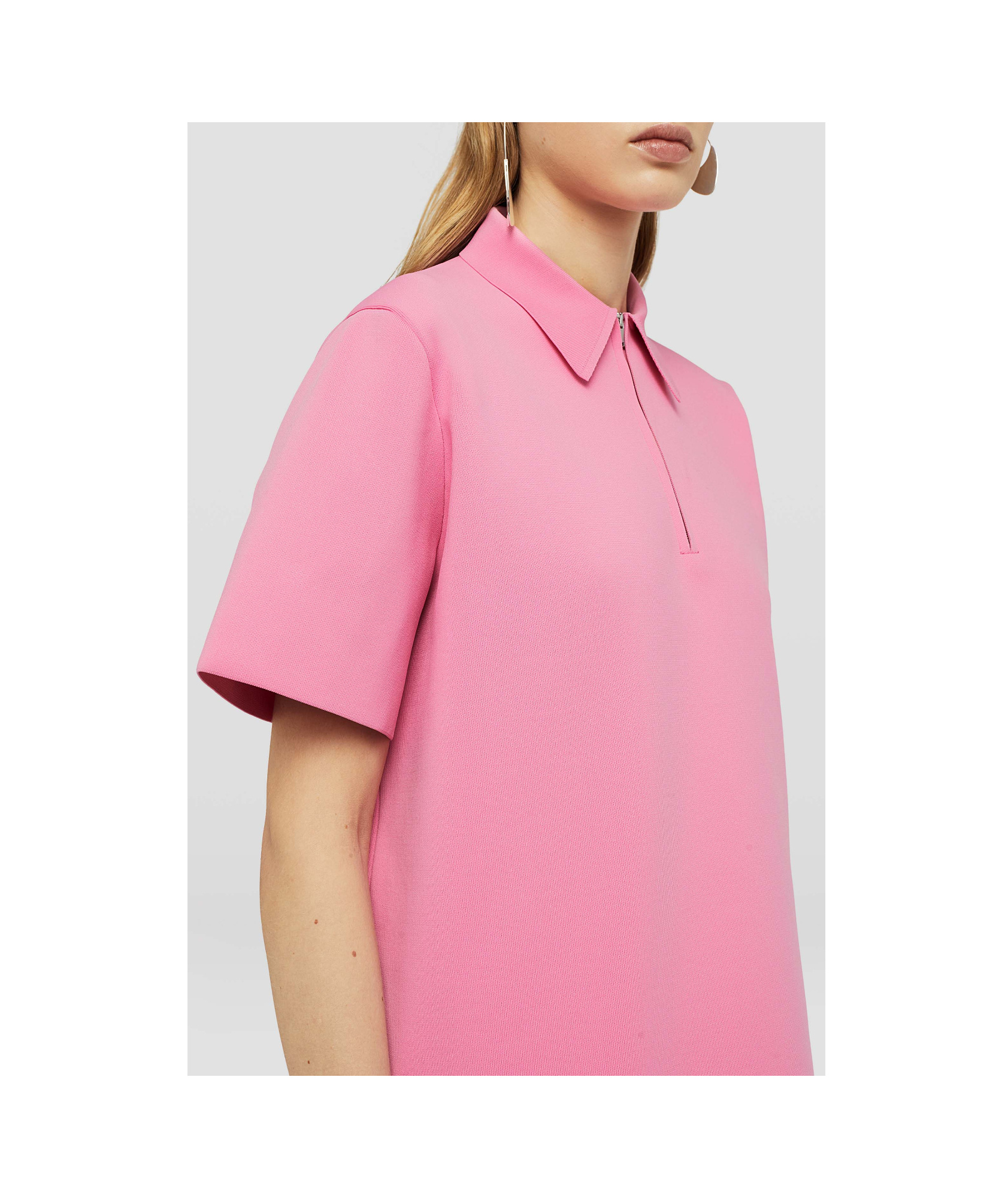 Jil Sander Zipped Polo Shirt In Pink