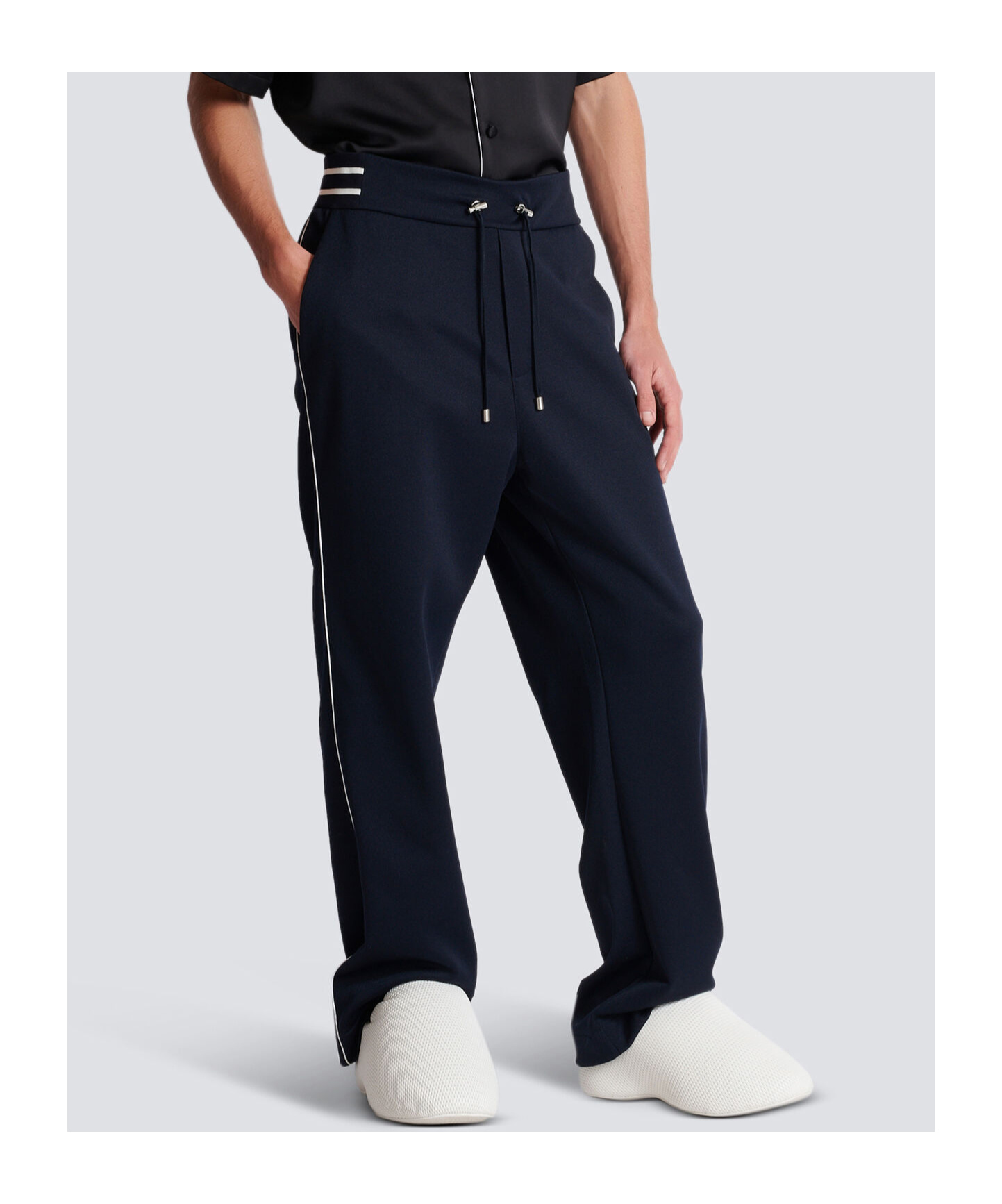 Balmain Pb Signature-badge Track Pants In Black