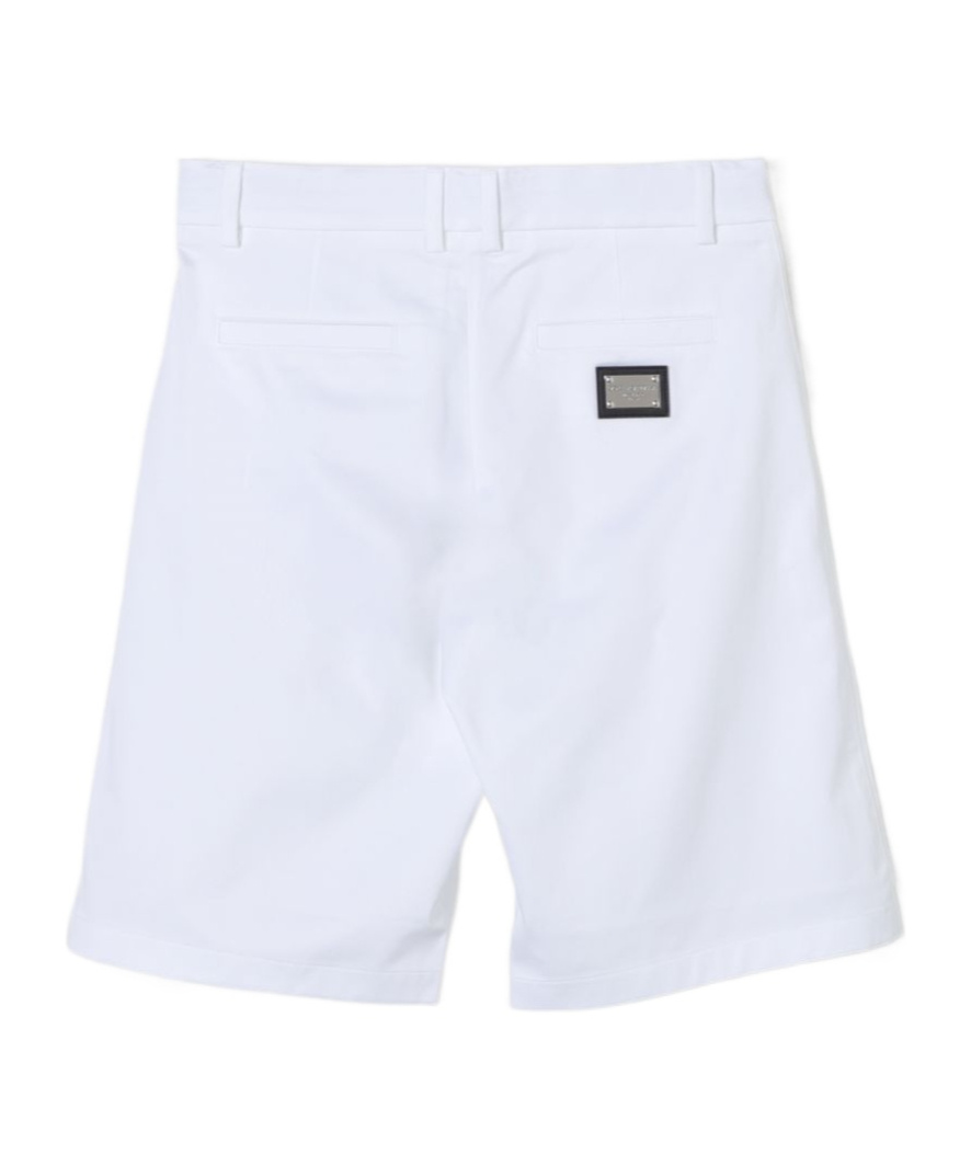 Dolce & Gabbana Logo-plaque Twill Smart Shorts In White
