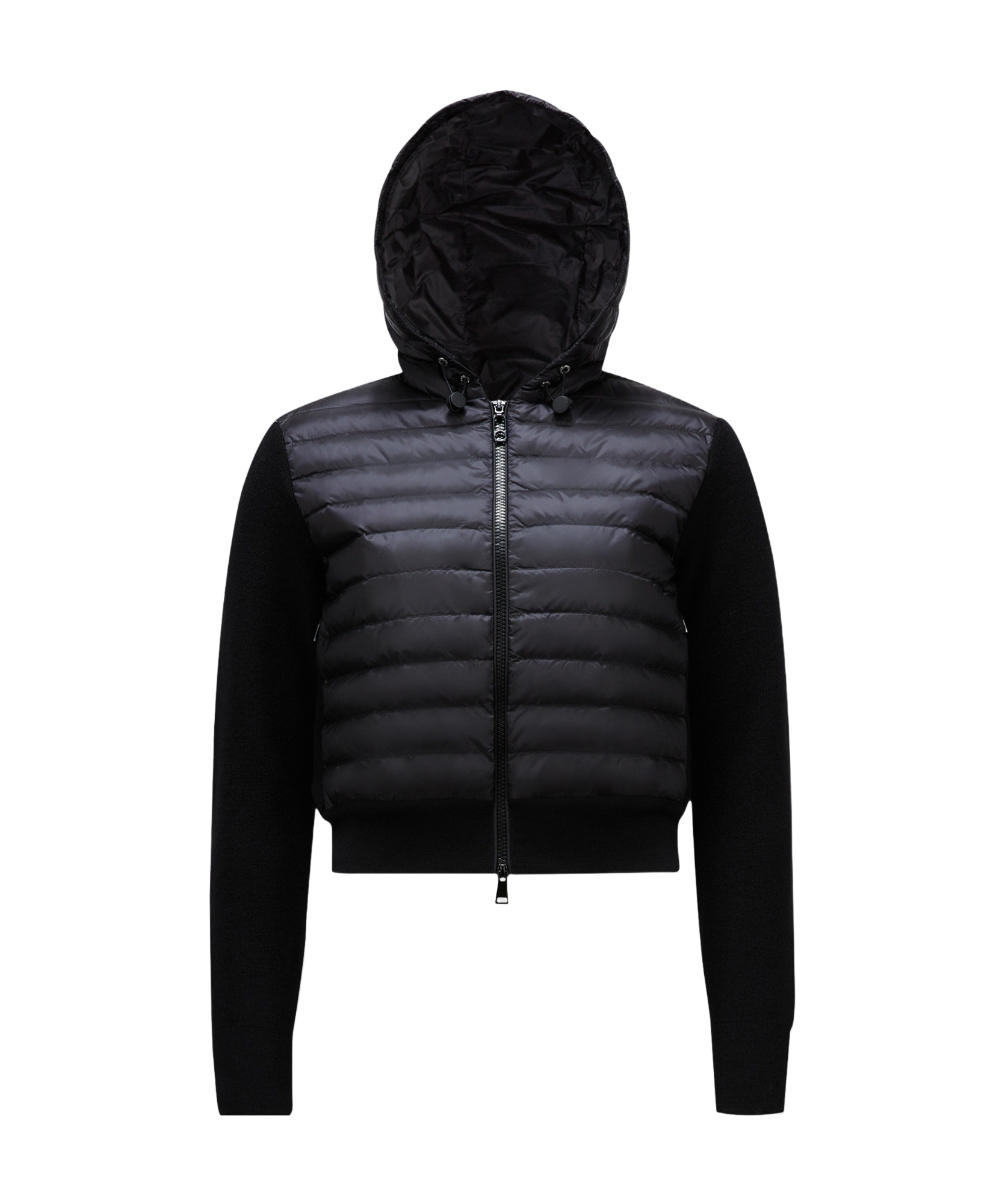 Moncler Padded Zip-up Hoodie In Black