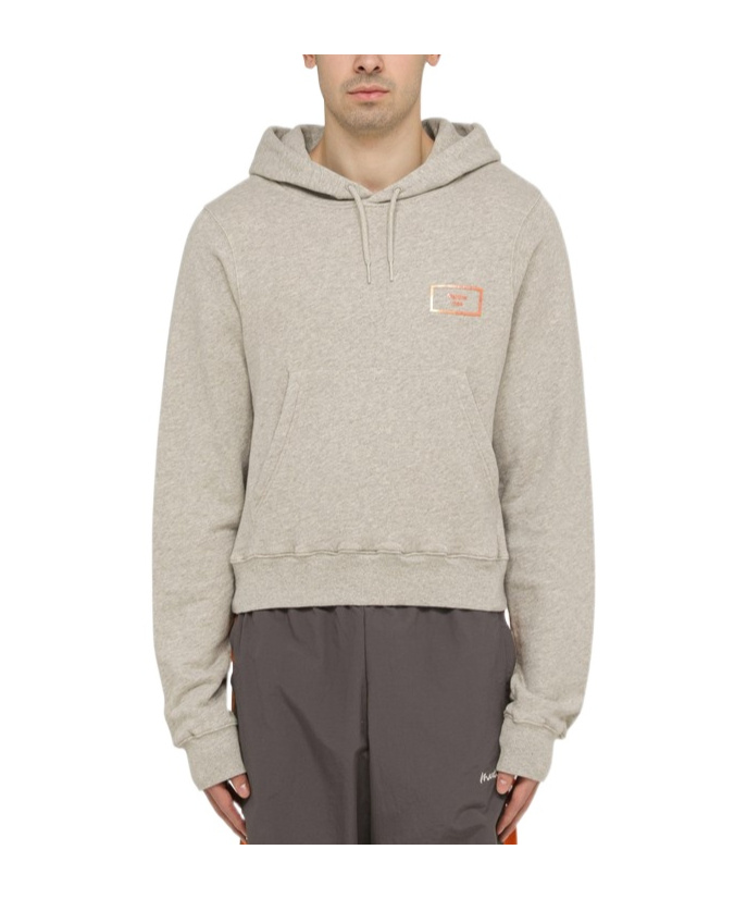 Shop Martine Rose Logo Hooded Sweater In Gray