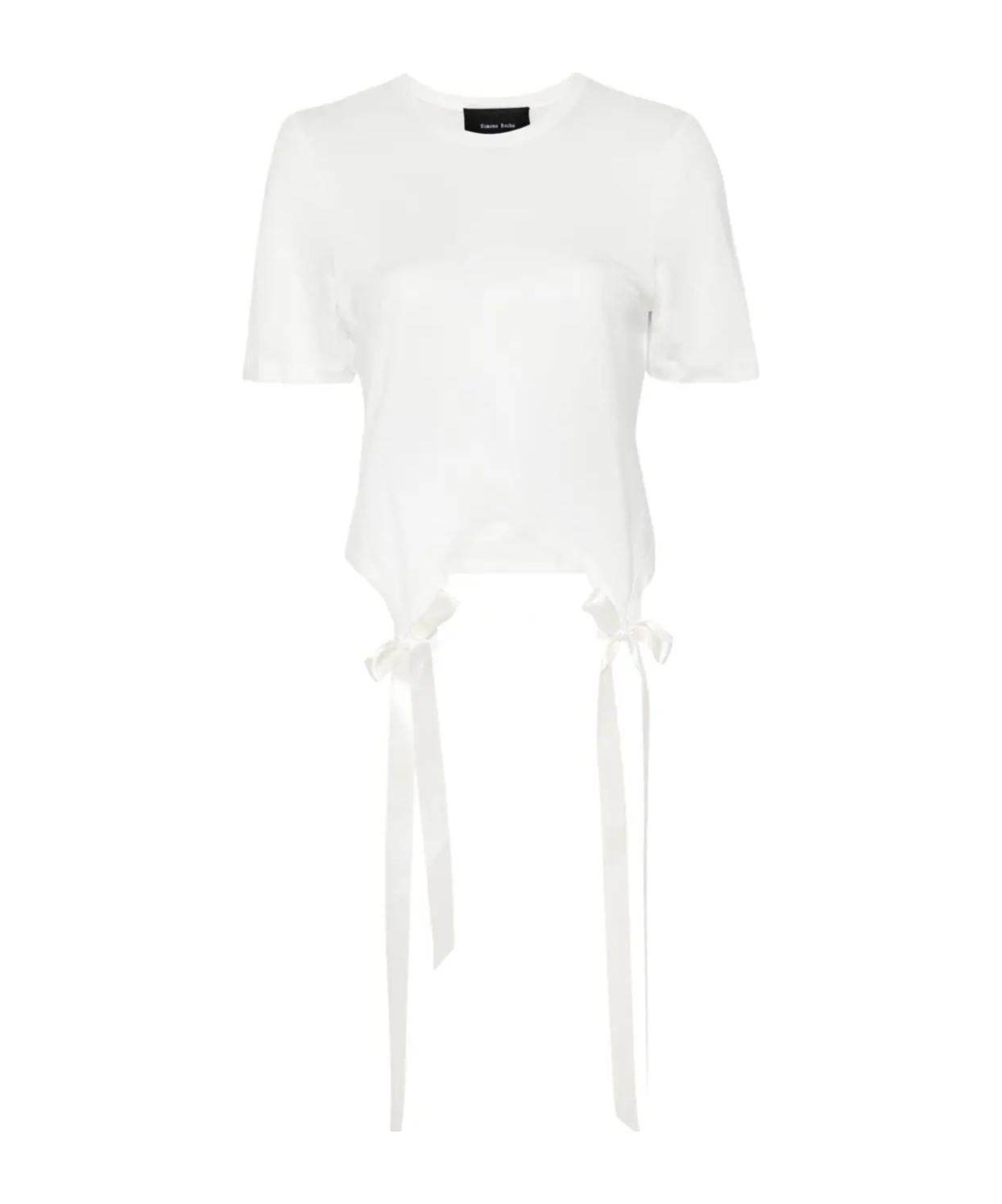 Simone Rocha Easy Ribbon-detailed Cotton T-shirt In White
