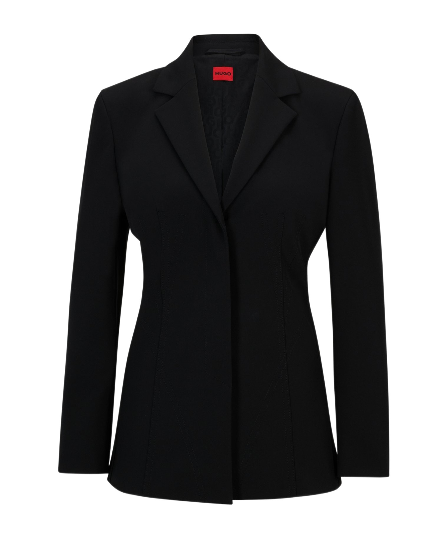 Hugo Boss Regular-fit Jacket In Super-stretch Material In Black
