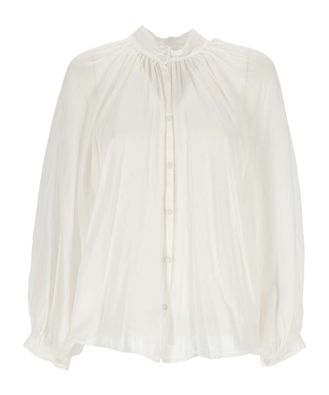 Shop Forte Forte Semi-sheer Buttoned Shirt In White