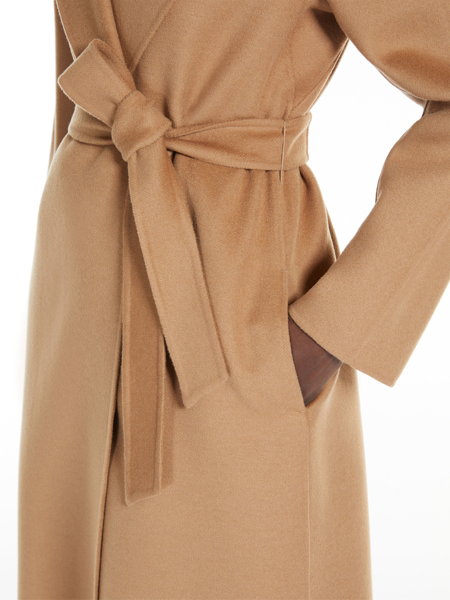 Shop Max Mara Cashmere And Wool Lace Coat In Brown