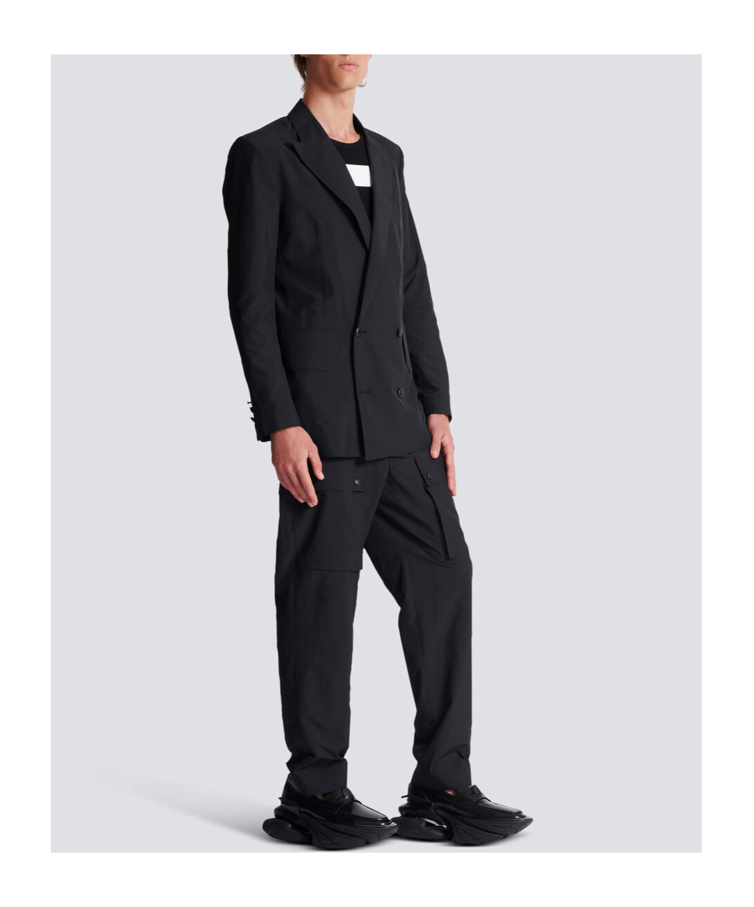 Balmain 6-button Double-breasted Blazer In Black
