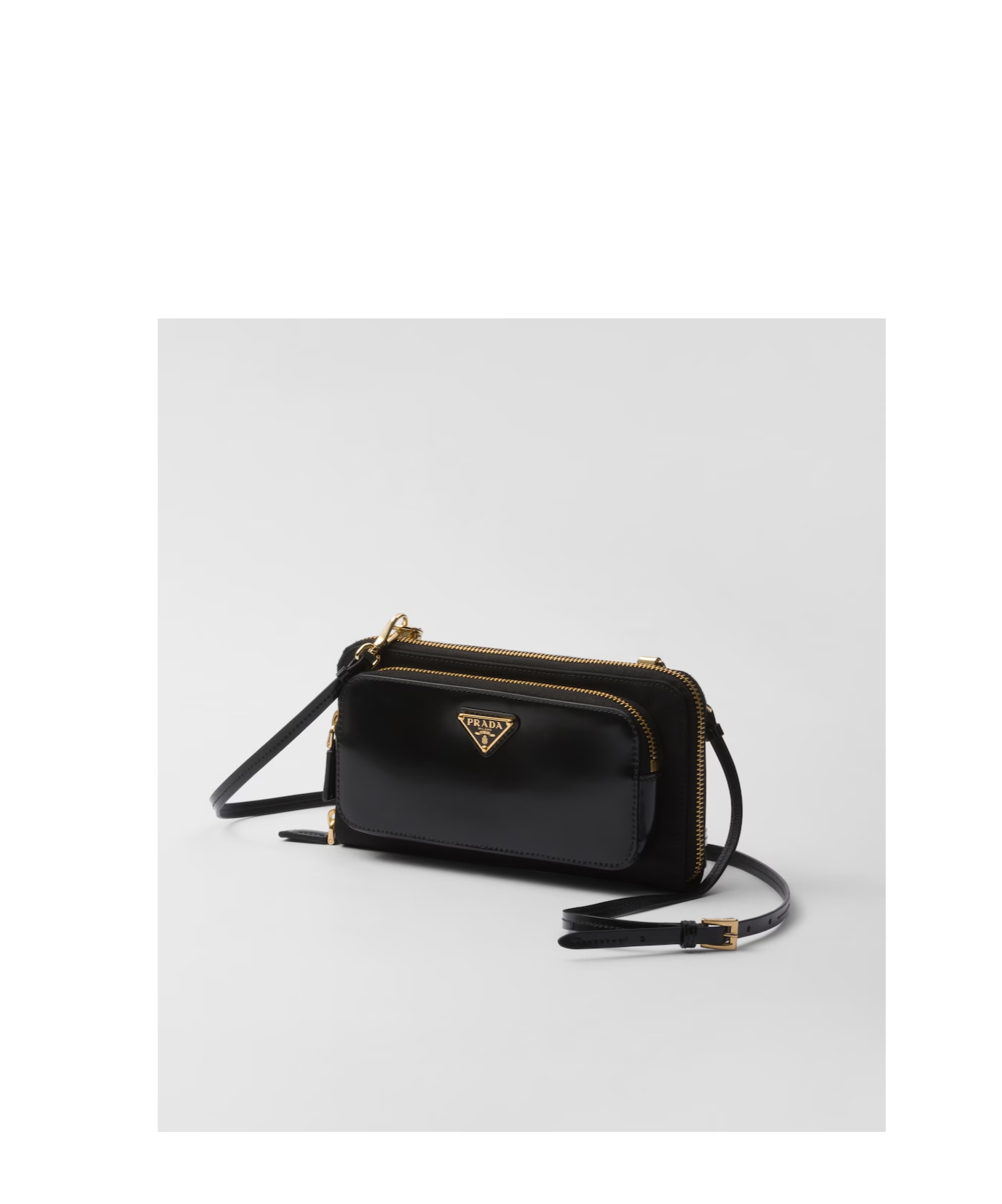 Prada Triangle-logo Leather Wallet In Black