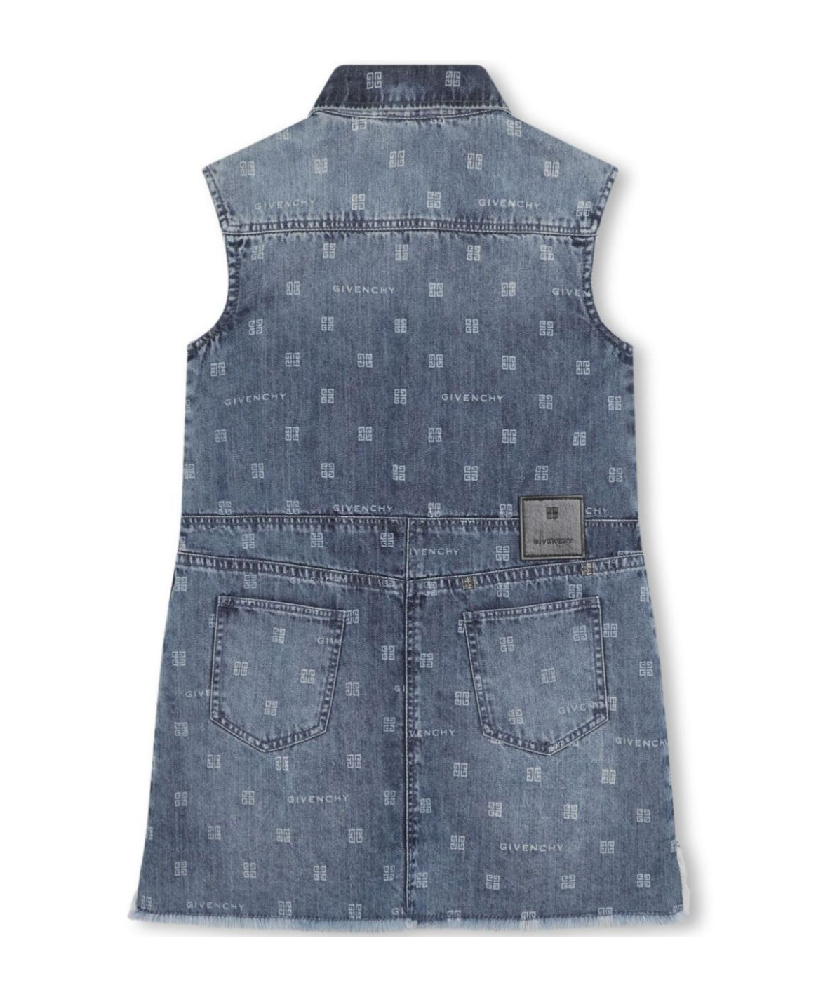 Givenchy 4g-pattern Denim Dress In Gray