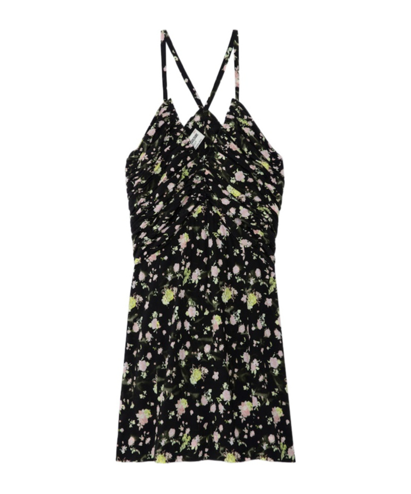 Shop Zadig & Voltaire Floral-print Ruched Minidress In Black