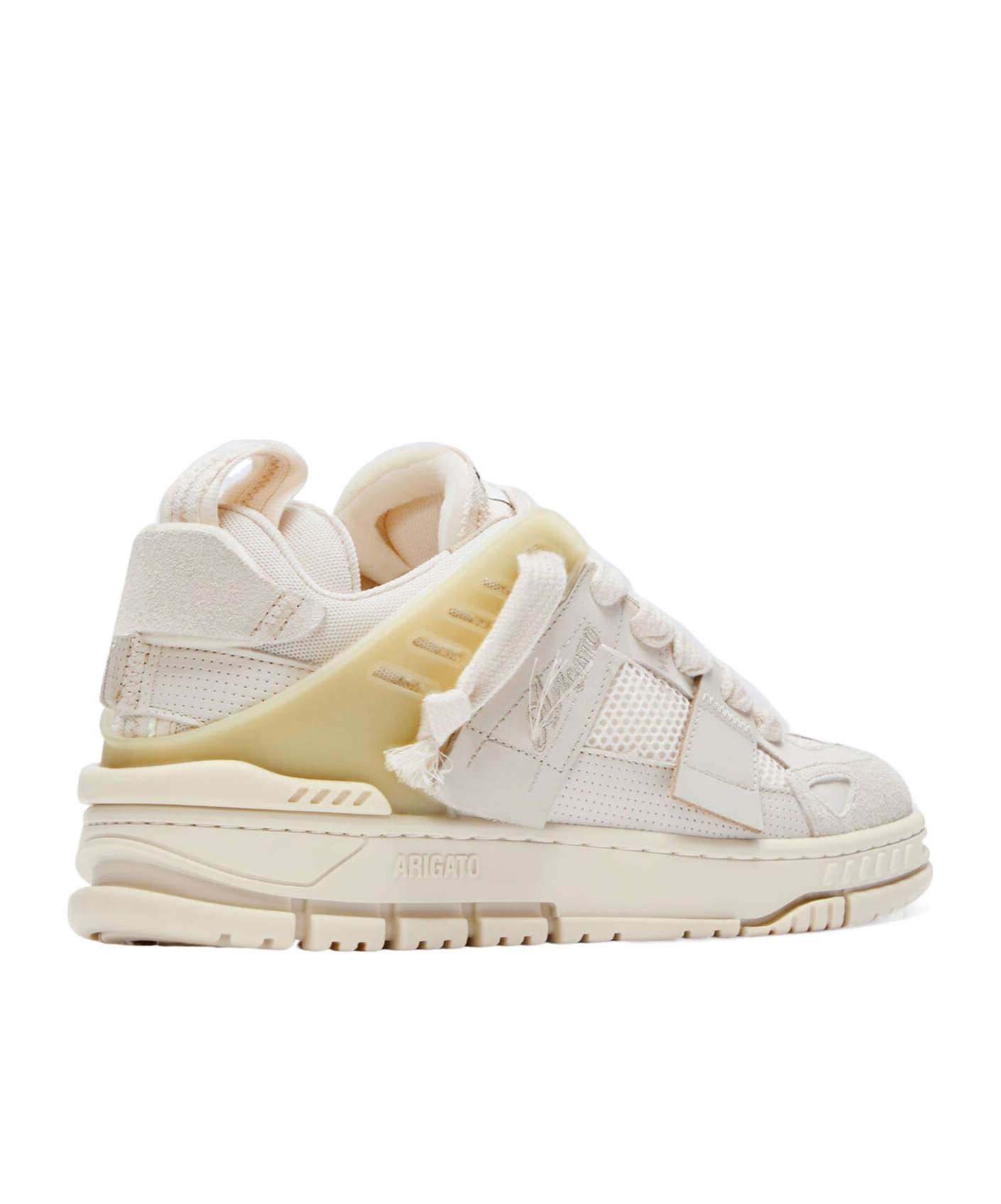 Axel Arigato Mens Cream Area Patchwork Leather And Recycled Polyester Mid-top Trainers In Nude