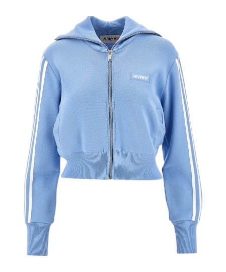 Autry Light Blue Sweatshirt With Zip Sweatshirts Light Blue In Blue