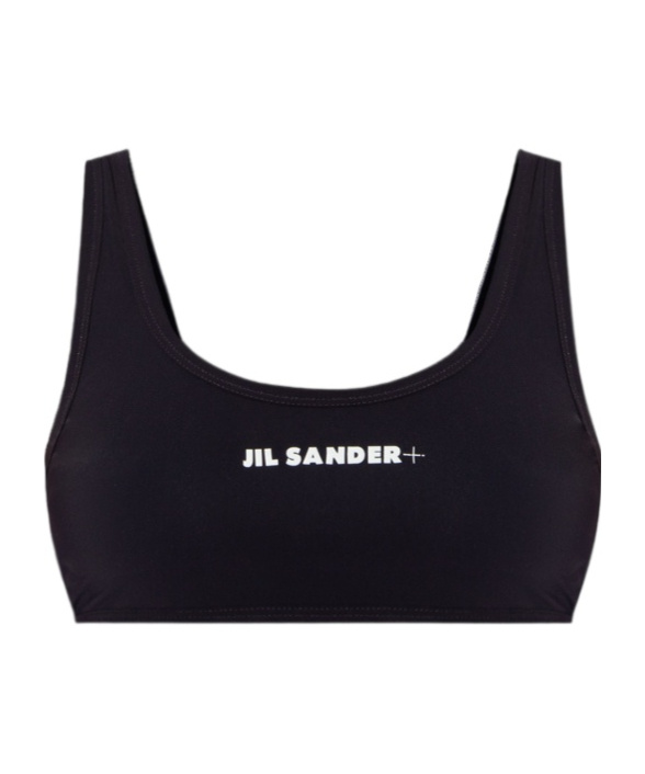 Jil Sander One-piece Black Bikini Top With Rounded Neckline In Black