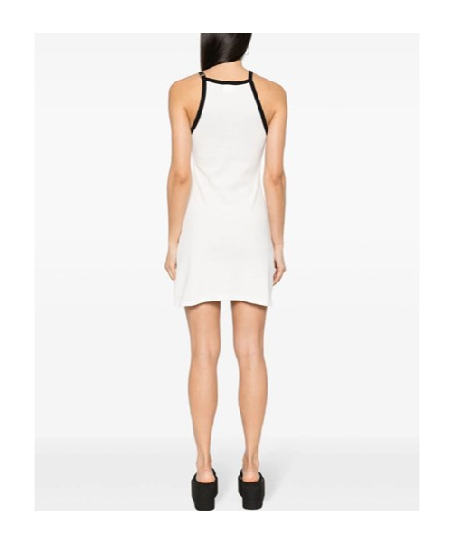 Shop Courrèges Logo-appliqué Mini Dress In White