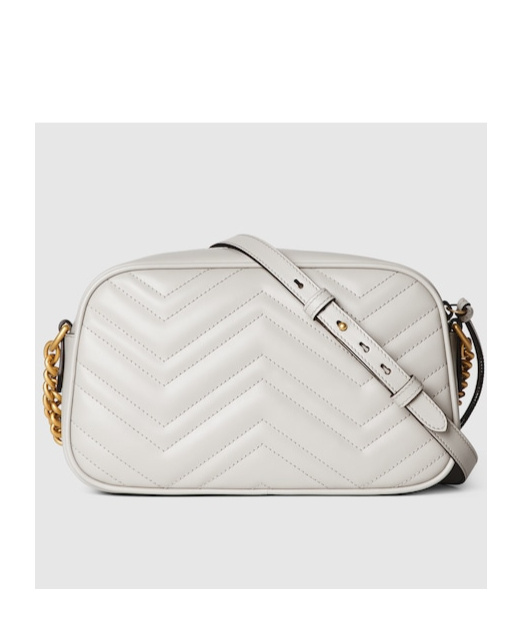 Gucci Gg Marmont Small Quilted-leather Cross-body Bag In White