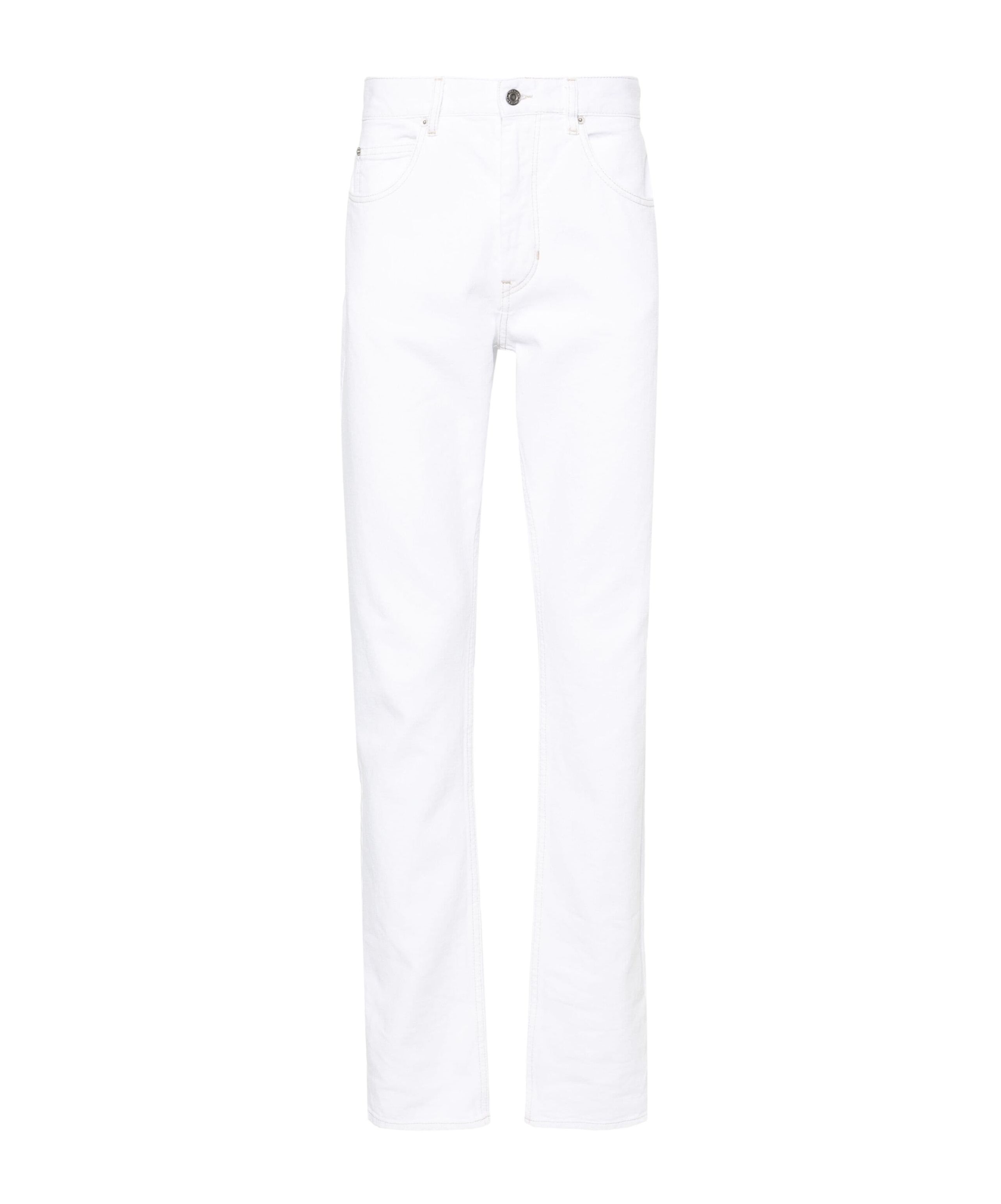 Isabel Marant Marant High-waisted White Denim Jeans With Logo-engraved Hardware In White