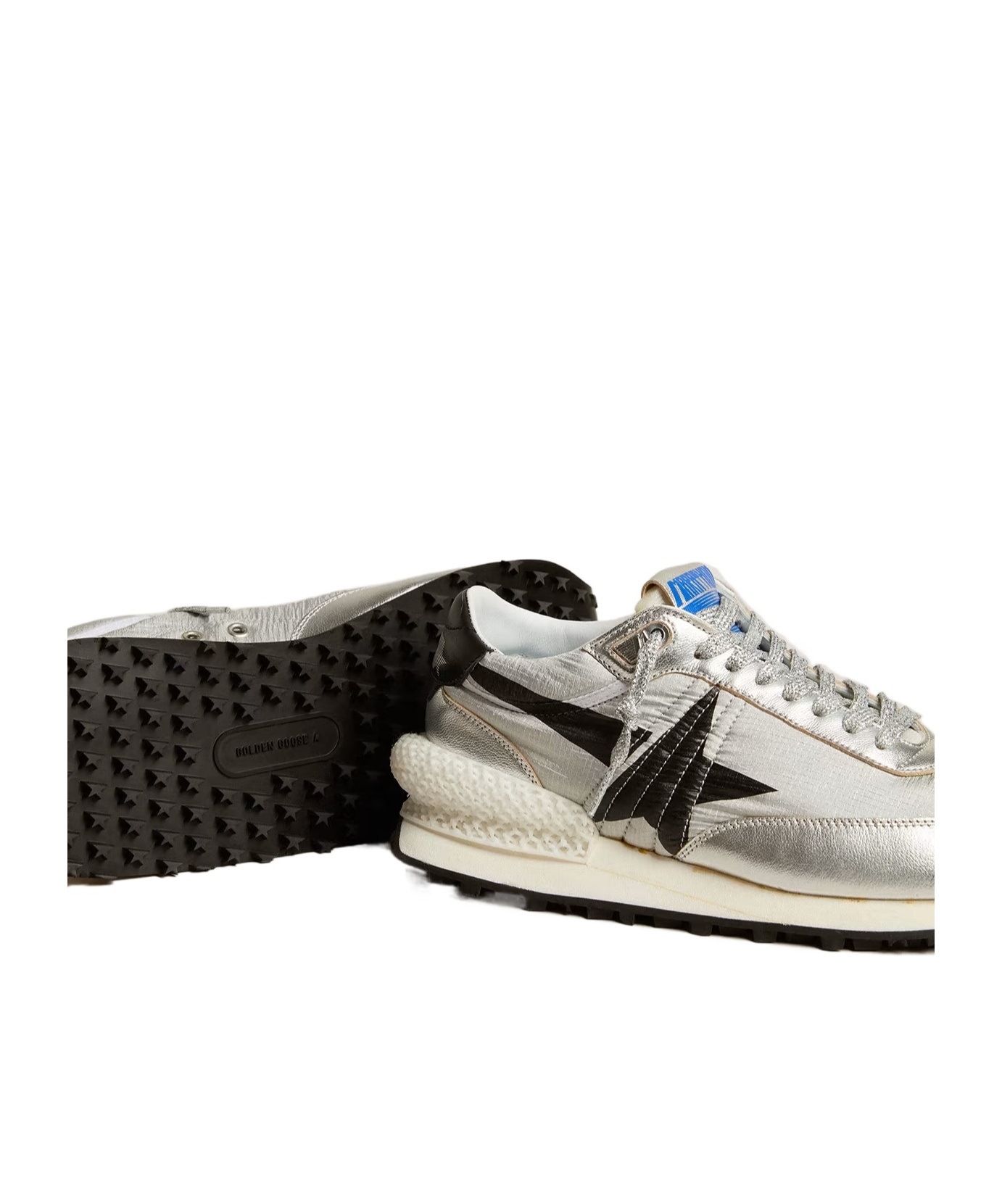 Golden Goose Marathon Running Sneakers In Laminated Leather In White