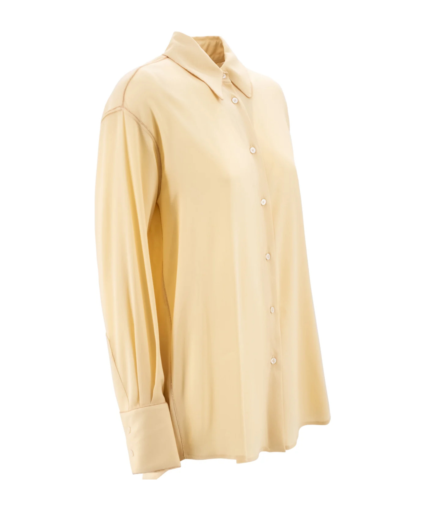 Fabiana Filippi Button-up Crepe Shirt In Nude