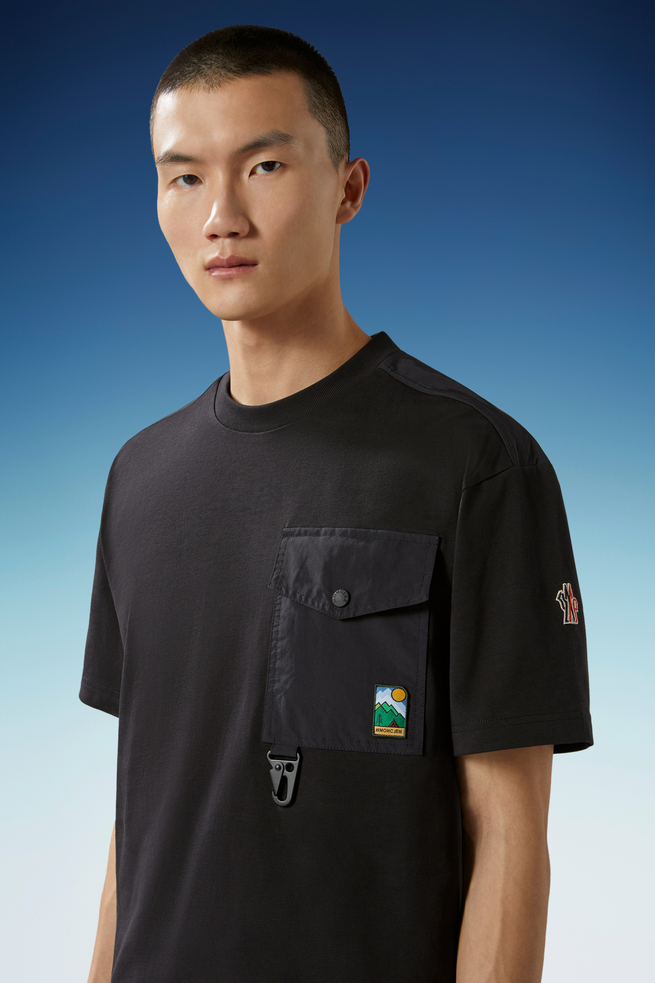Moncler Logo-patch Cotton T-shirt In Black