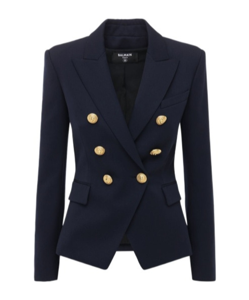 Shop Balmain Double-breasted Suit Jacket