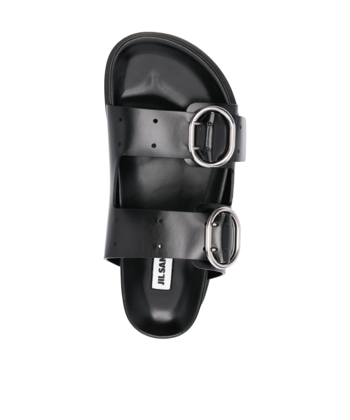 Jil Sander Buckled Leather Sandals In Black