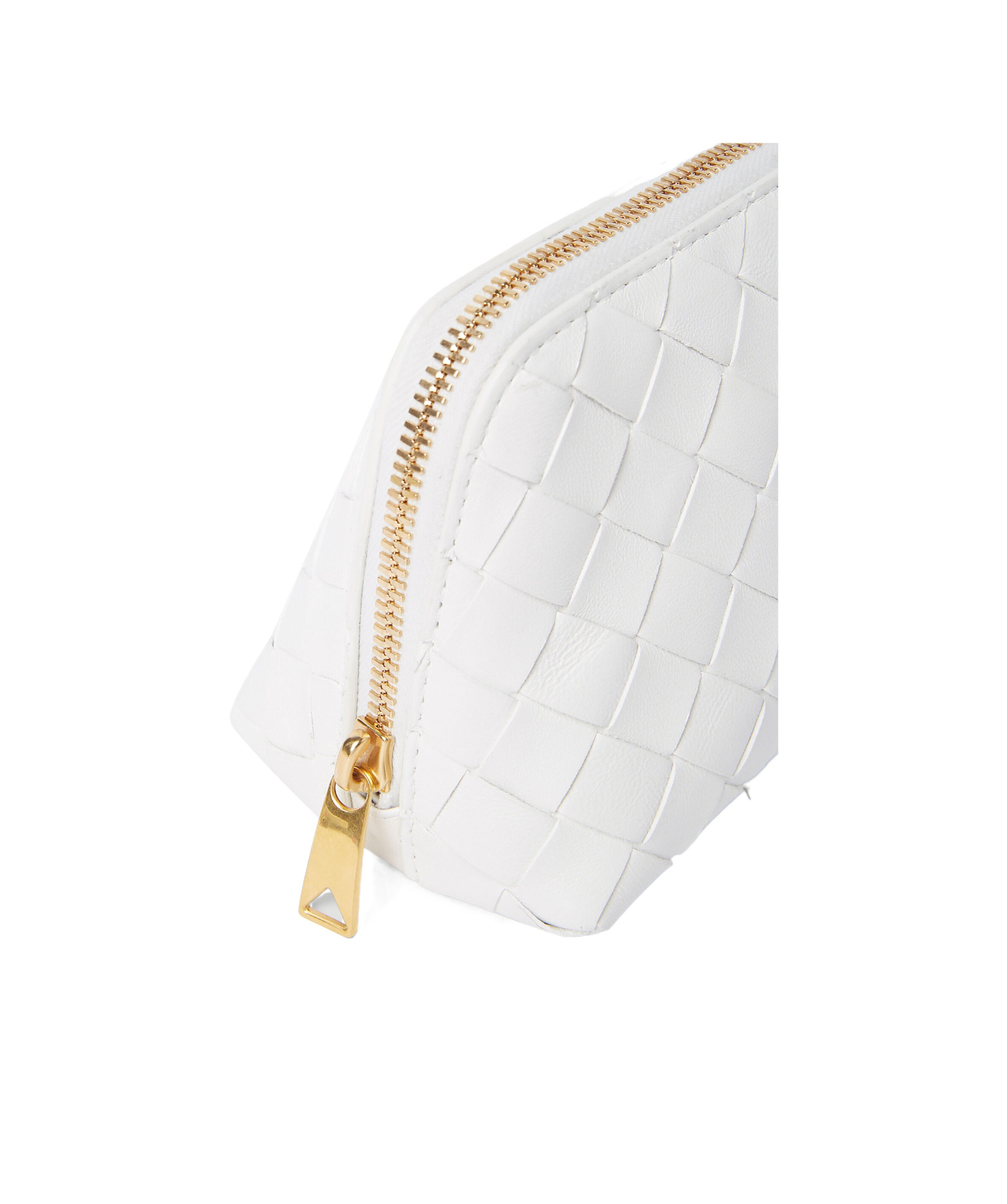 Bottega Veneta Collision Color V-shaped Makeup Bag In White