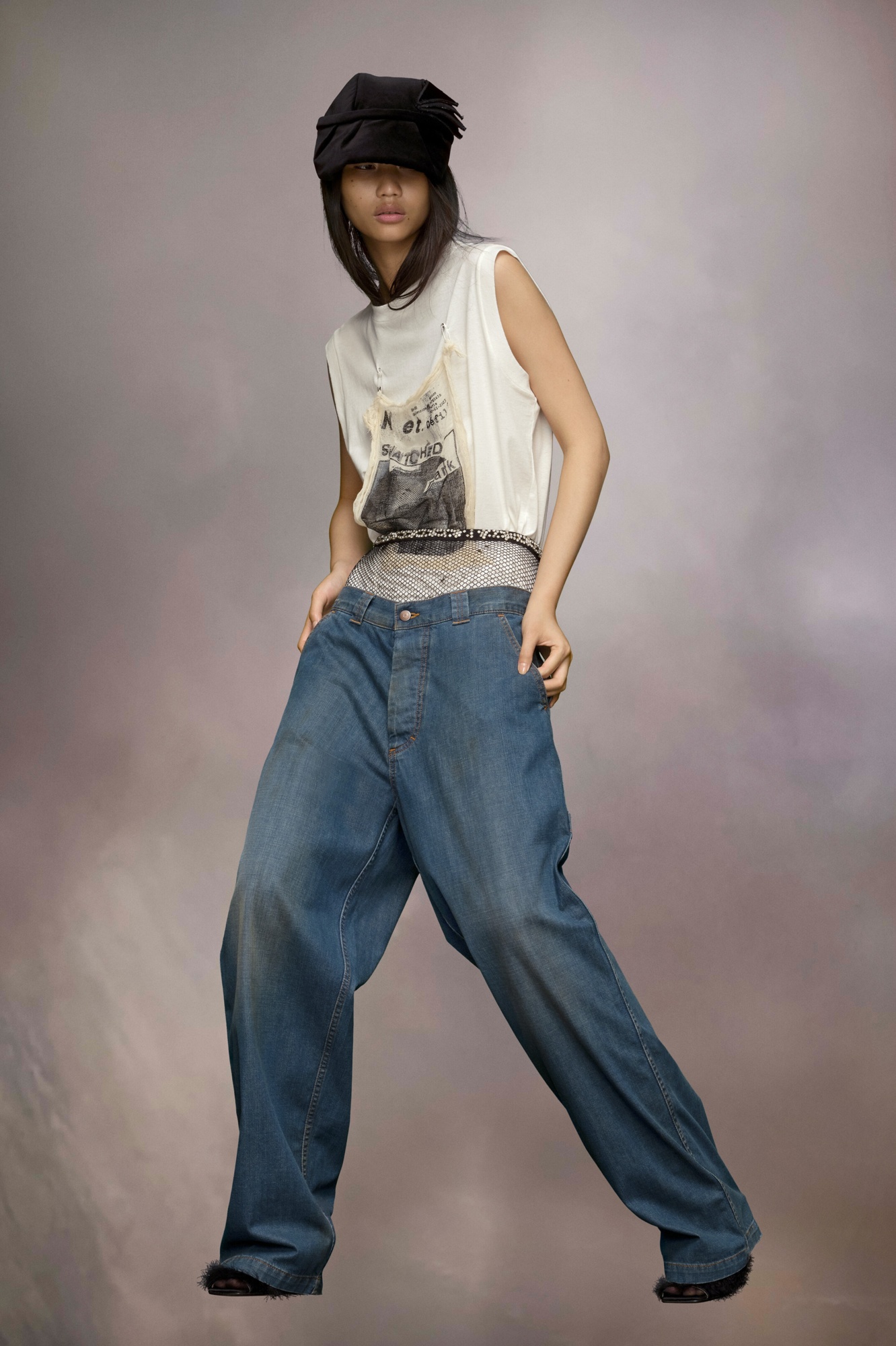 Maison Margiela Americana Wide-leg Jeans In Blue