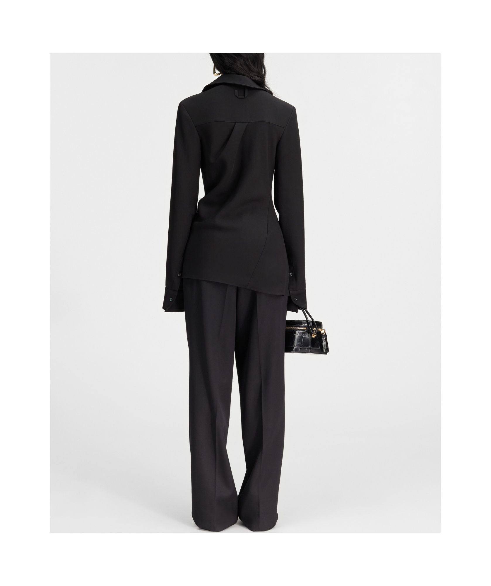 Jacquemus Asymmetric Shirt In Black