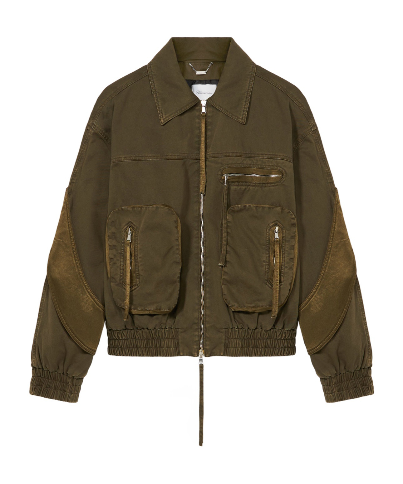 Blumarine Satin-inserts Bomber Jackets In Green