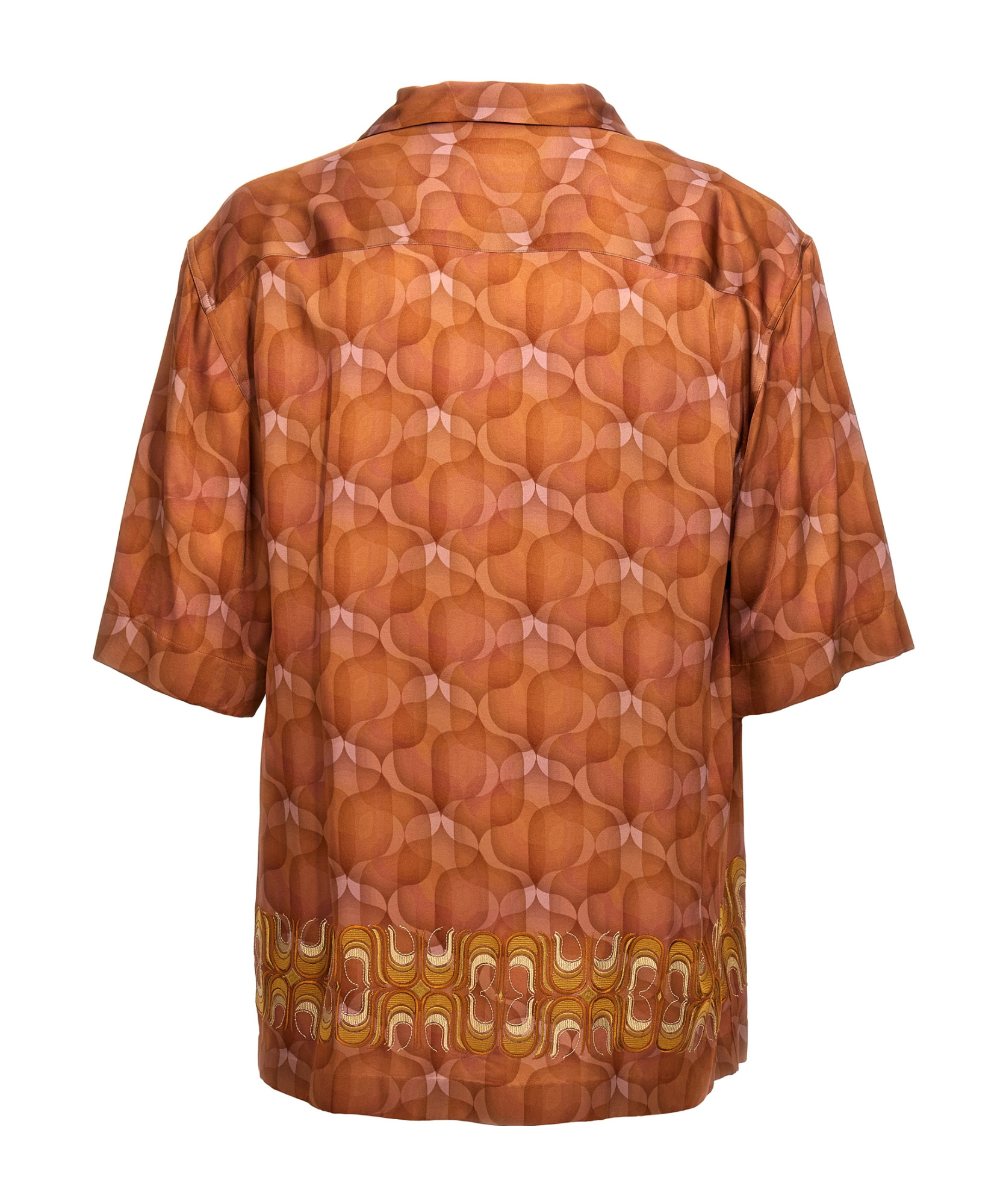 Dries Van Noten 'cassiemb' Geometric Embroidered Shirt In Brown