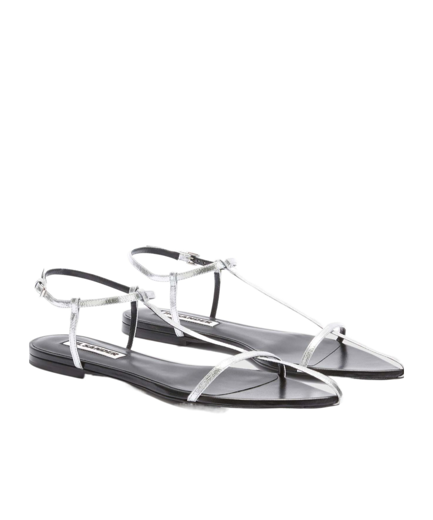 Jil Sander Pointed Open-toe Leather Sandals In White